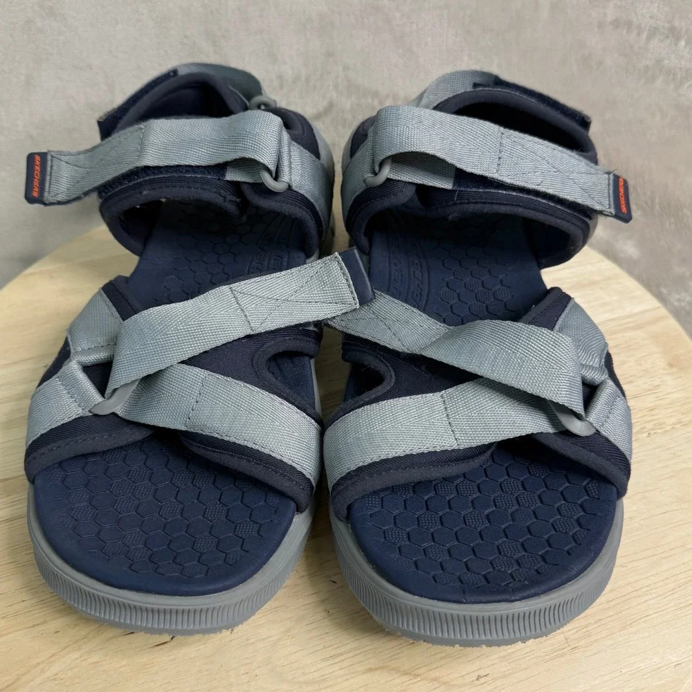 Skechers Relaxed Fit Mens‎ Navy Grey Athletic Hiking Sandals 237050 Size 12